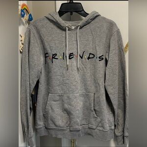 H&M Friends Gray Graphic Pullover Hoodie Women's XS Crew Neck Long Sleeve